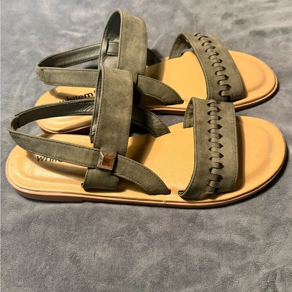 OLIVE GREEN Strappy Comfort Sandals - Size 8.5 - Picture 2 of 15